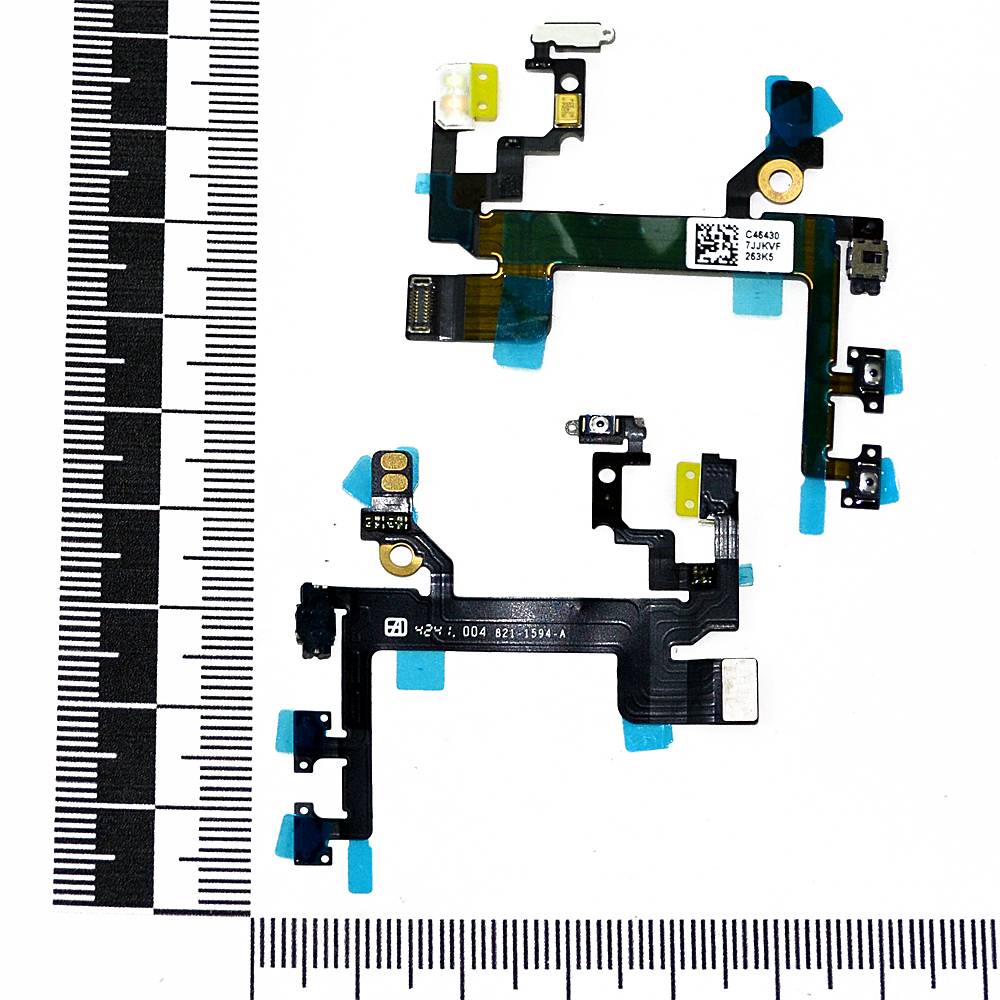 Шлейф iPhone 5S + кнопка включения + кнопки громкости + вспышка orig Factory
