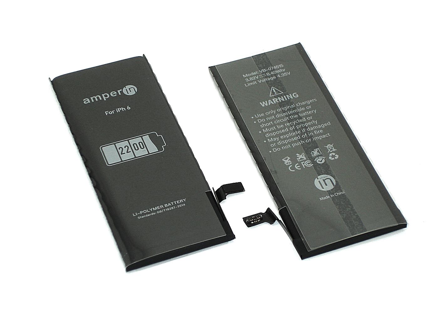 Аккумуляторная батарея Amperin для Apple iPhone 6  3,82V 2200mAh