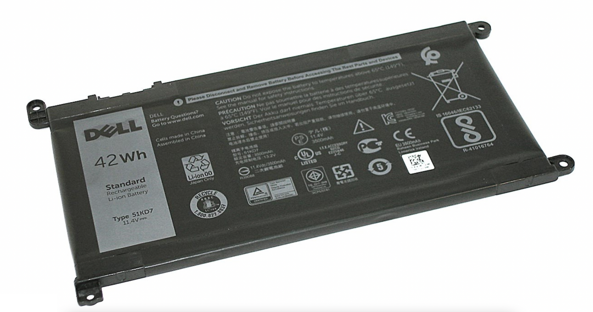 Аккумулятор Dell Latitude 3189 11.4V, 3510mAh, Original
