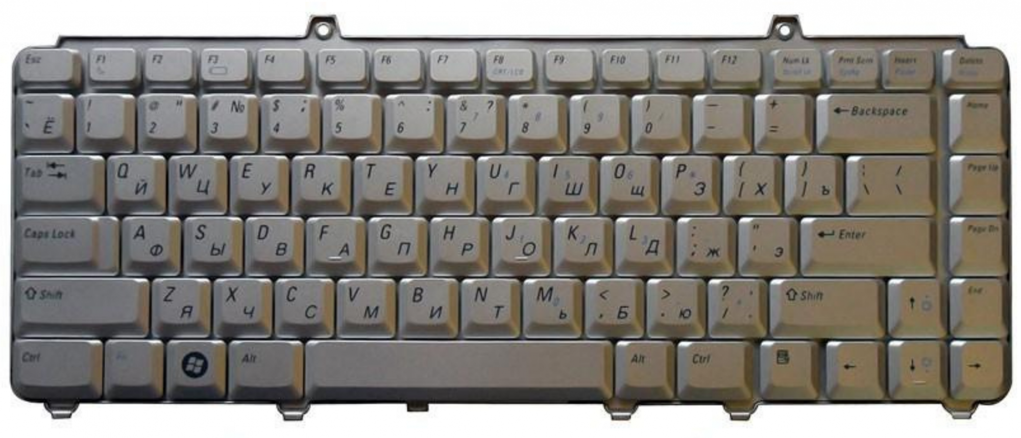 Клавиатура DELL Inspiron 1545 серебристая, OEM