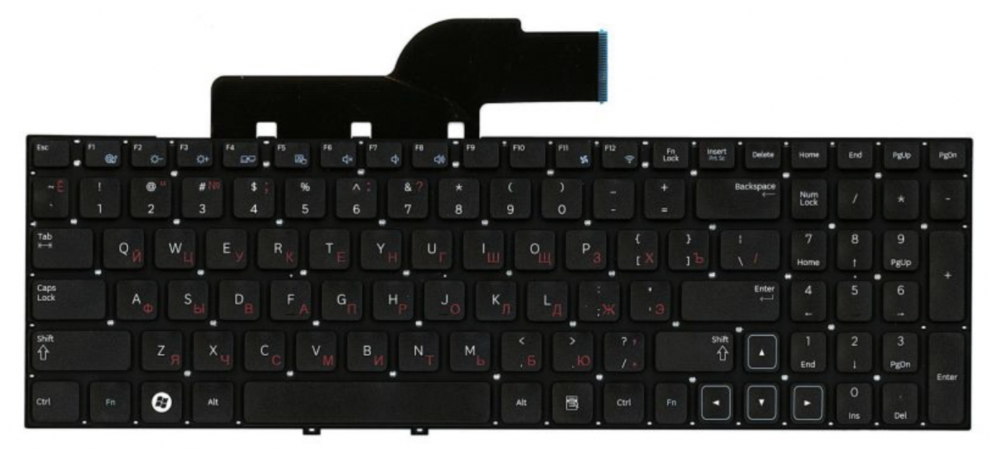 Клавиатура Samsung NP300E5C черная OEM