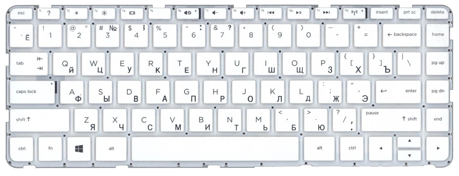 Клавиатура HP Pavilion 14-E белая, без рамки, OEM