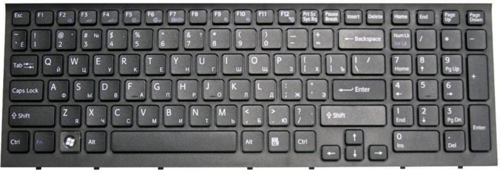 Клавиатура Sony VAIO VPCEB2M1E/WI с черной рамкой, OEM