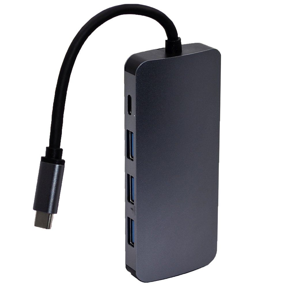 USB-HUB TYPE-C REMAX RU-U5 (3xUSB провод неразъемный) серый