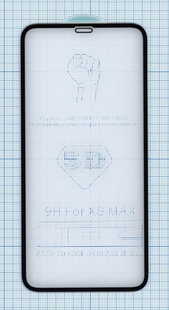 Защитное стекло 5D для Apple iPhone XS Max черное