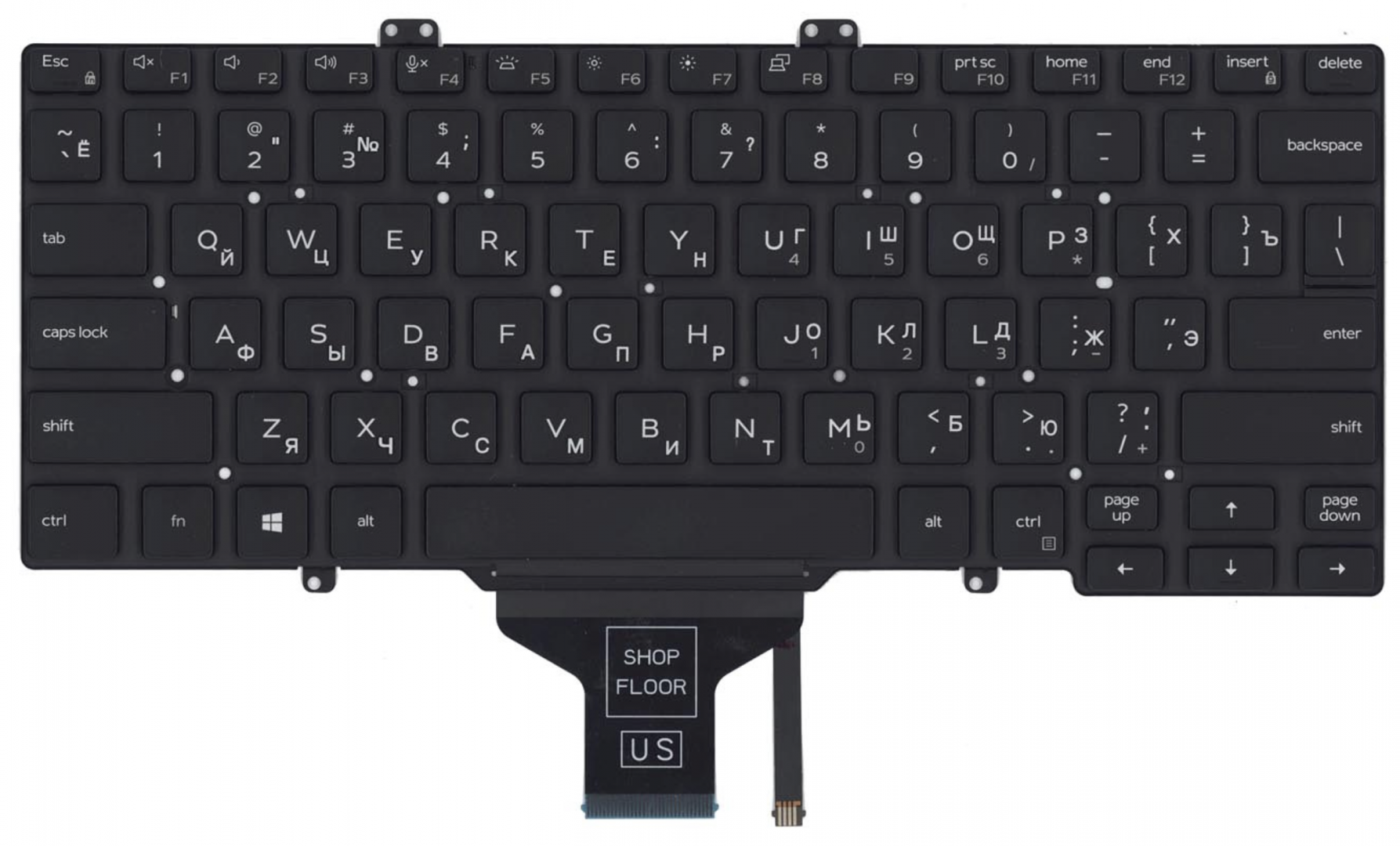 Клавиатура DELL Latitude 7410 с подсветкой, OEM