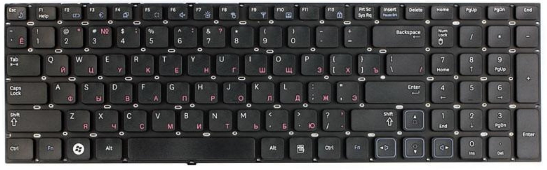 Клавиатура Samsung RC710 без подложки, OEM