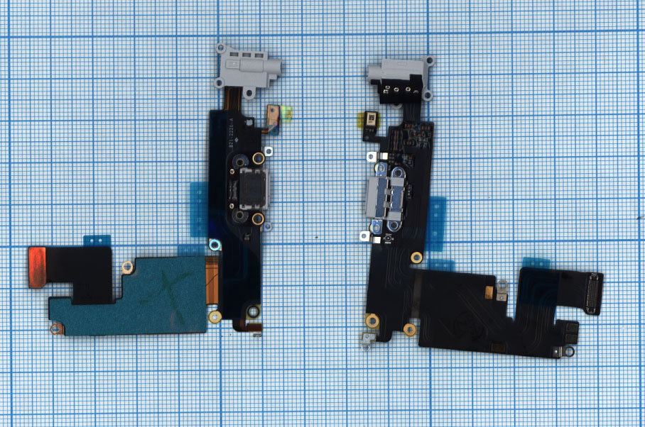 Шлейф разъема питания с аудио-разъемом для iPhone 6 Plus серый