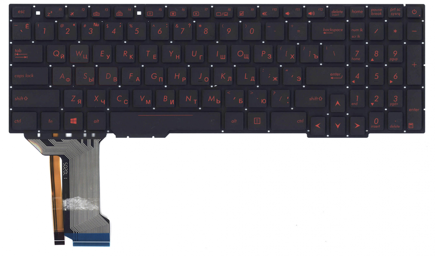 Клавиатура ASUS FX753VD-GC482 с красной подсветкой, OEM