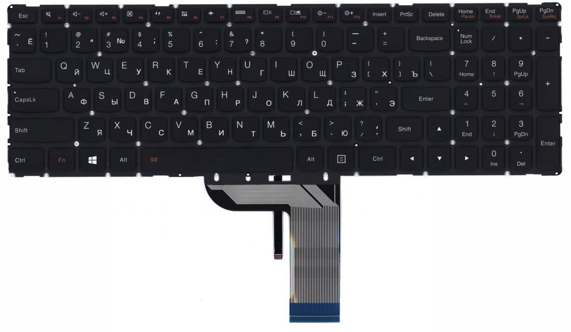 Клавиатура Lenovo IdeaPad 700-15ISK без рамки, с подсветкой, OEM