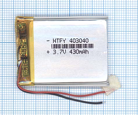 Аккумулятор Li-Pol (батарея) 4*30*40мм 2pin 3.7V/430mAh