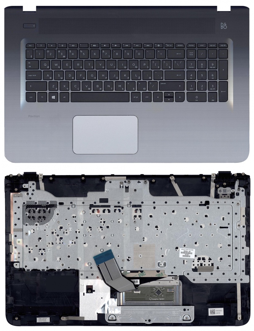 Клавиатура для ноутбука HP Pavilion 17-G топ-панель серебристая