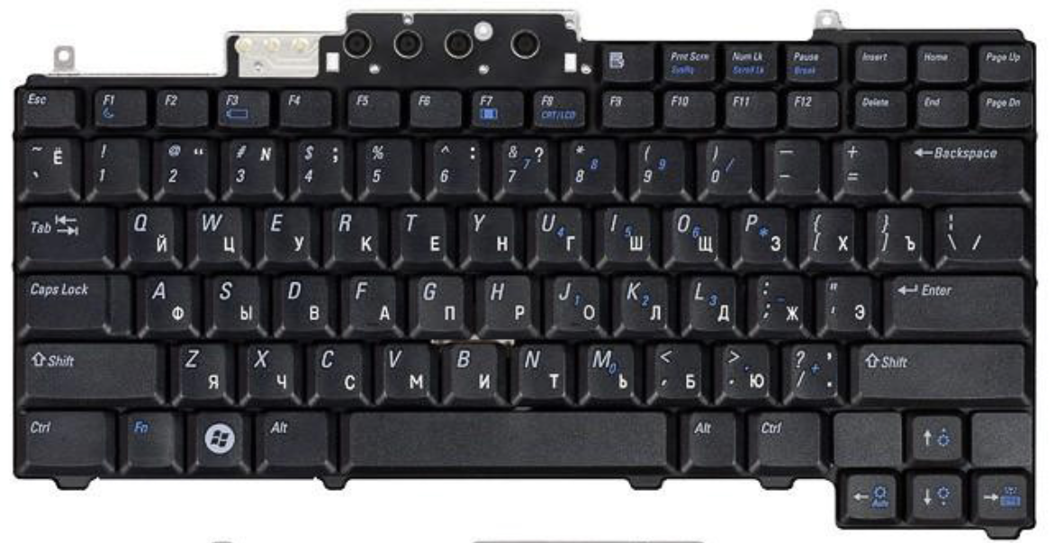 Клавиатура DELL Latitude D531 без указателя, OEM