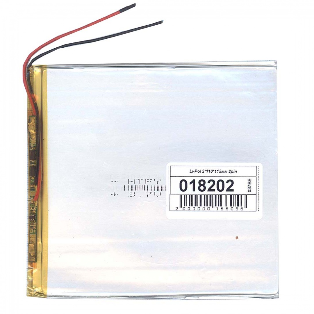 Аккумулятор Li-Pol (батарея) 2*110*115мм 2pin 3.7V/3500mAh