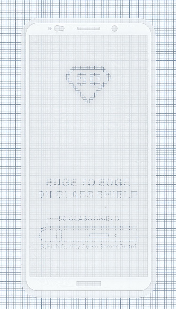 Защитное стекло "Полное покрытие" для Huawei Mate 10 Pro белое