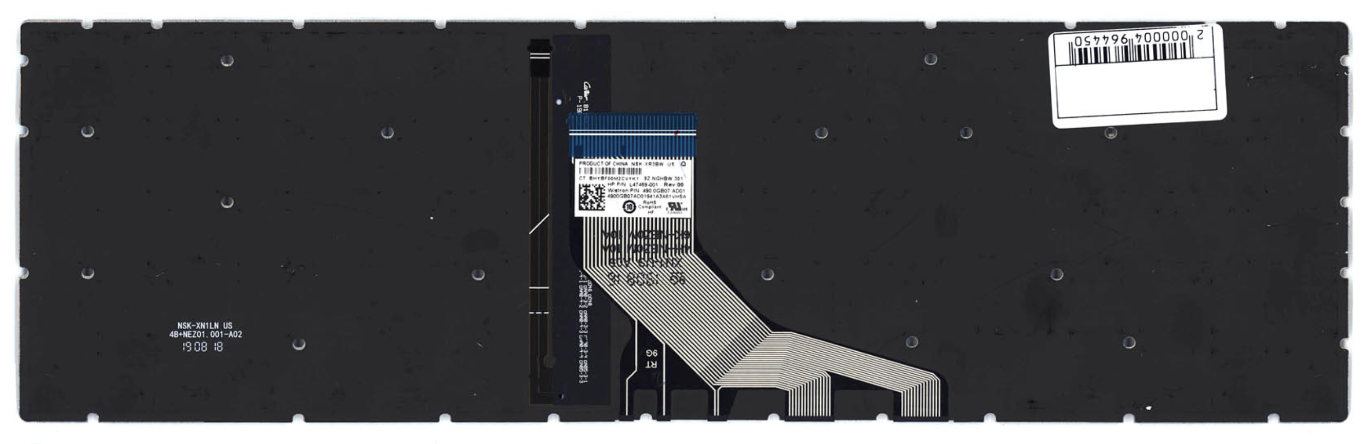 Клавиатура HP 15-dw серебристая с подсветкой, OEM