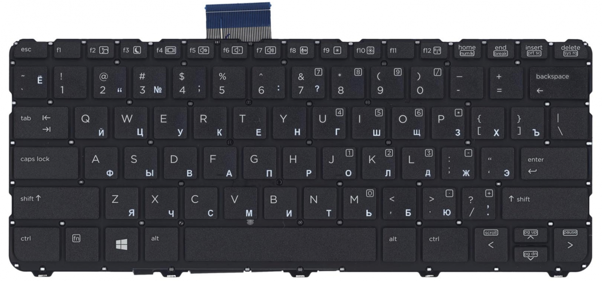 Клавиатура HP Probook 11 EE G1 без рамки, горизонтальный Enter, OEM