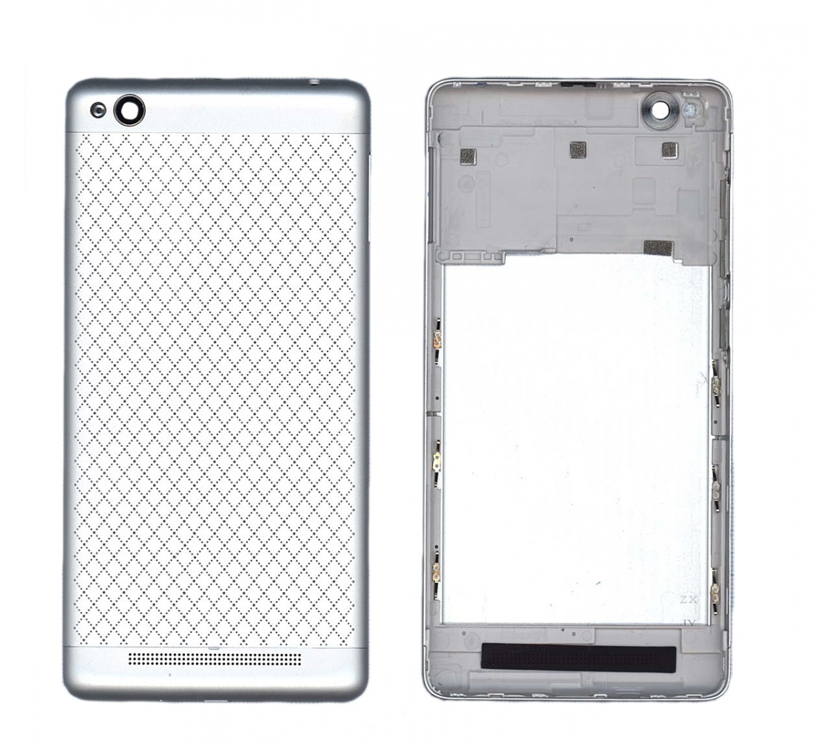 Задняя крышка для Xiaomi Redmi 3 серебристая