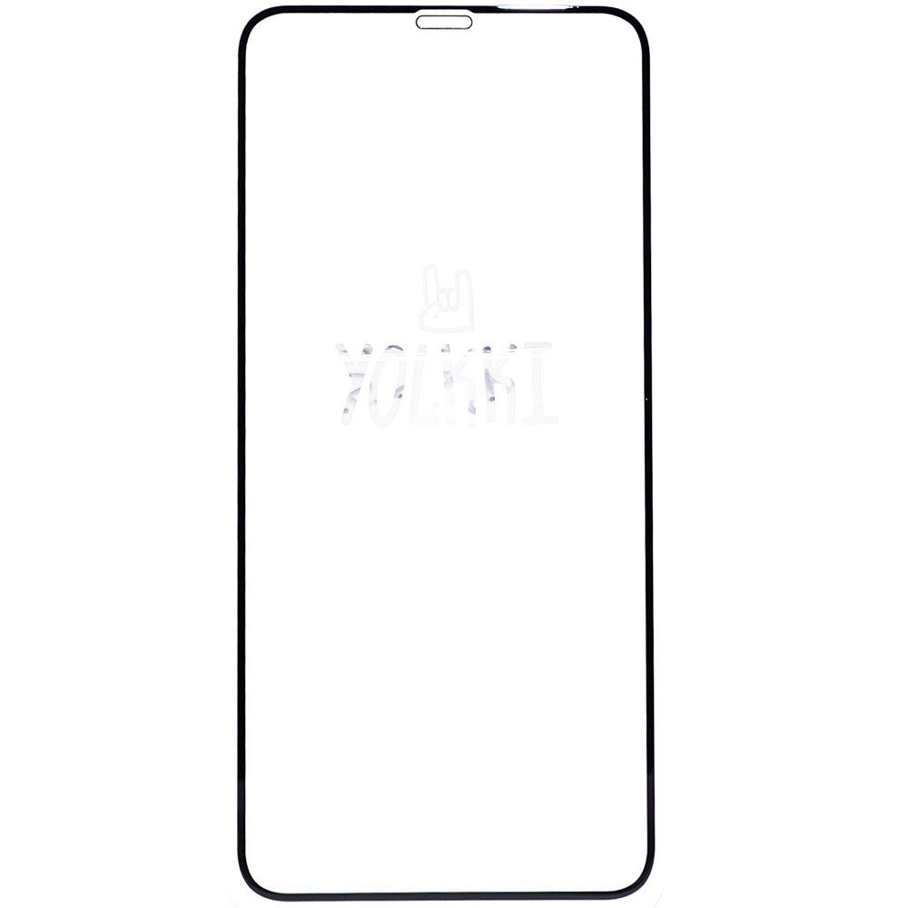Защитное стекло iPhone Xs Max/11 Pro Max YOLKKI Progress 2,5D Full Glue с рамкой черное /в упак/