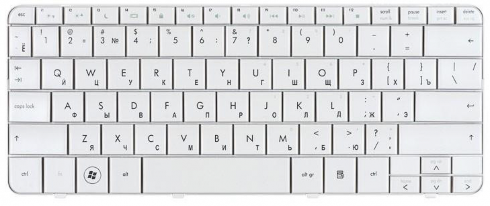 Клавиатура HP Pavilion dv2-1035er белая, OEM