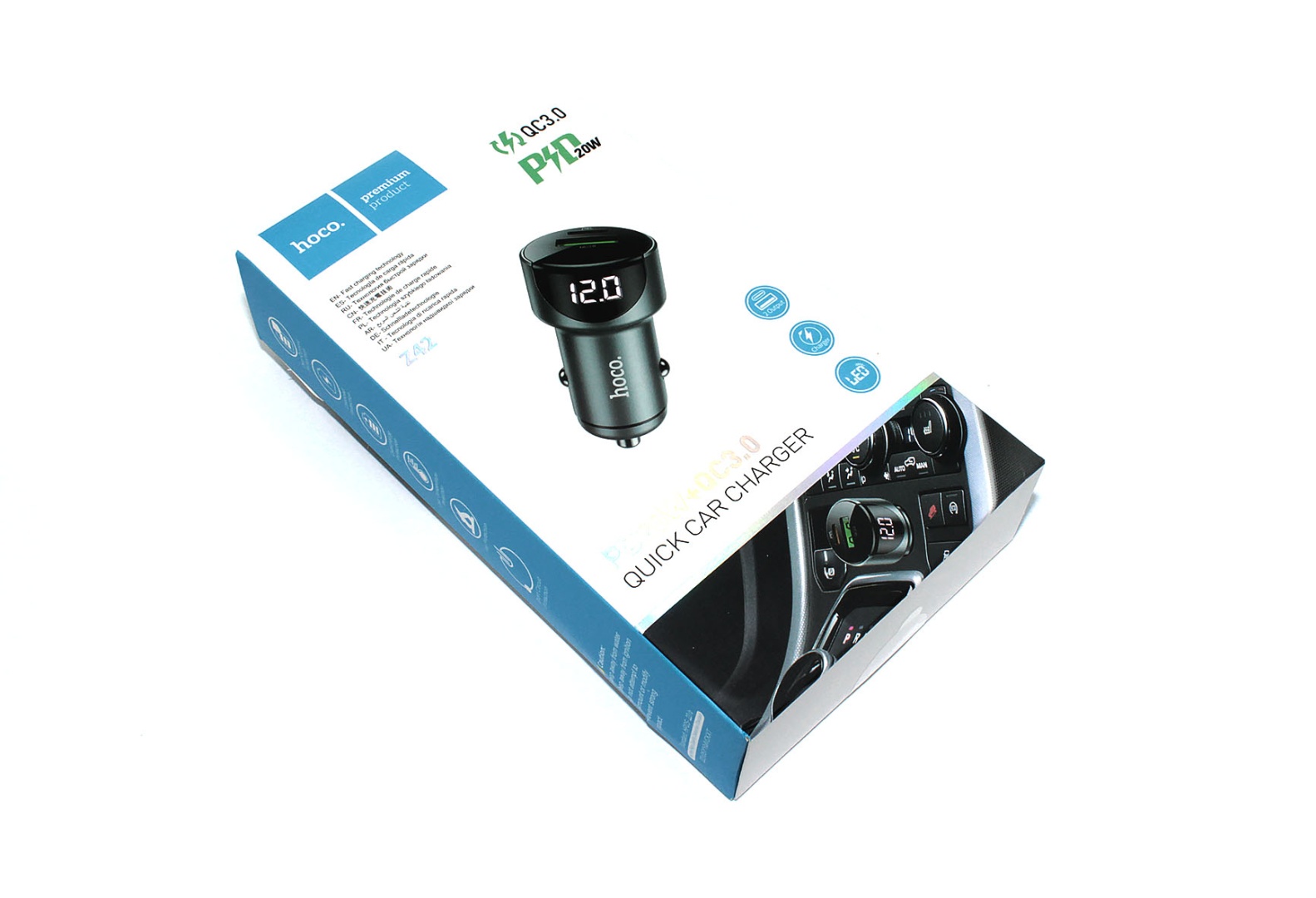 Автомобильная зарядка HOCO Z42, PD20, QC3.0, USB, Type-C, серый