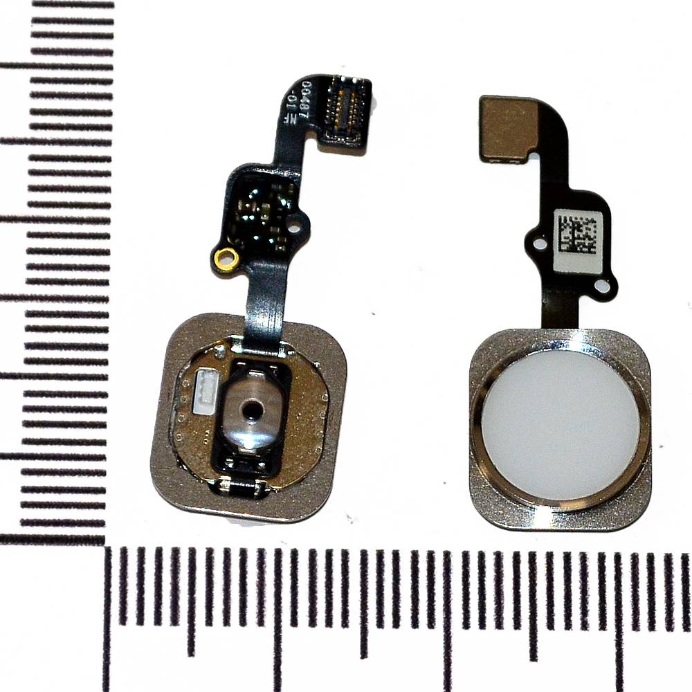 Механизм кнопки HOME iPhone 6S с толкателем и шлейфом серебро