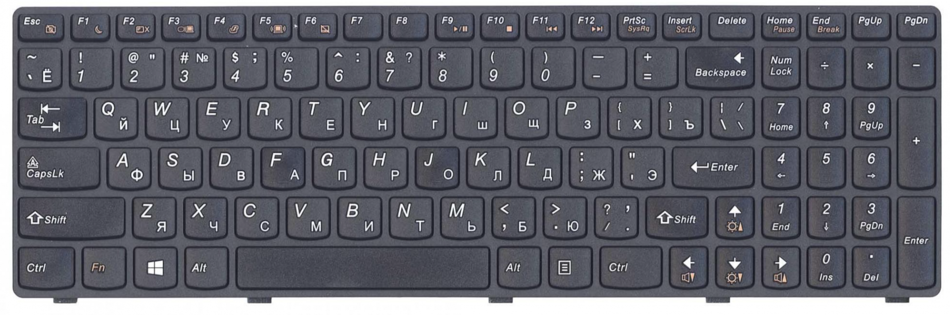 Клавиатура Lenovo IdeaPad G500 версия 2, OEM