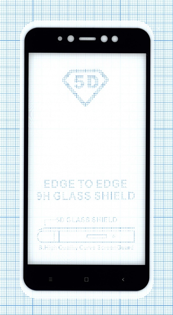 Защитное стекло "Полное покрытие" для Xiaomi Redmi Note 5A Prime черное