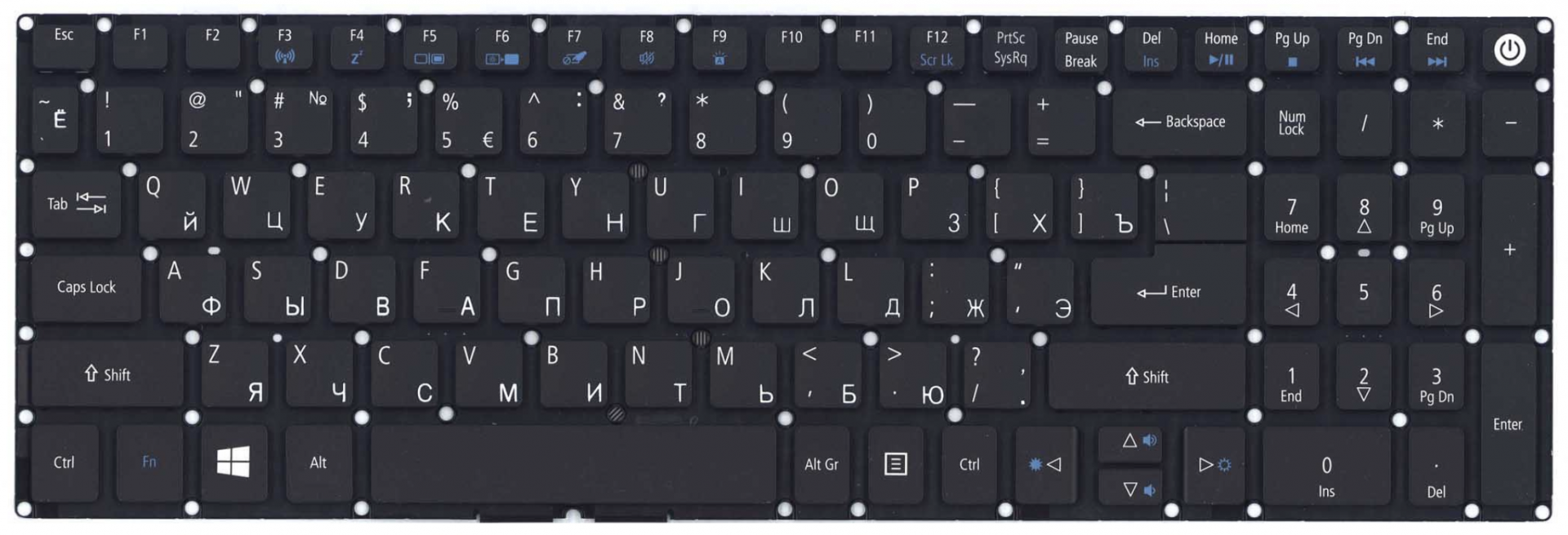 Клавиатура Acer Aspire 3 A315-21 чёрная OEM