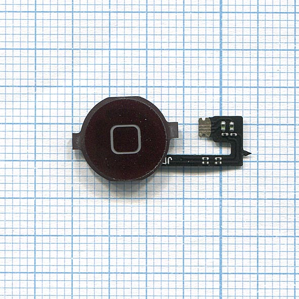 Кнопка HOME в сборе с механизмом и шлейфом для iPhone 4 черная
