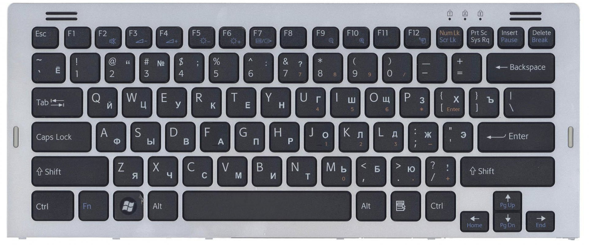 Клавиатура Sony VAIO VGN-SR140E/B с серой рамкой, OEM