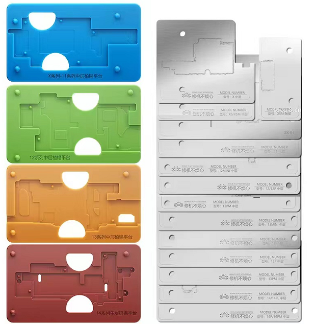 Набор трафаретов Jitongxie ZX-01 для iPhone X-14 Pro MAX