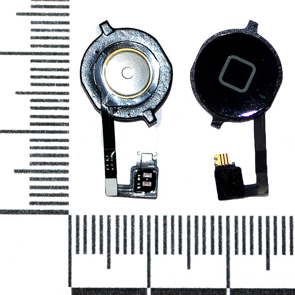 Механизм кнопки HOME iPhone 4S с толкателем и шлейфом черный