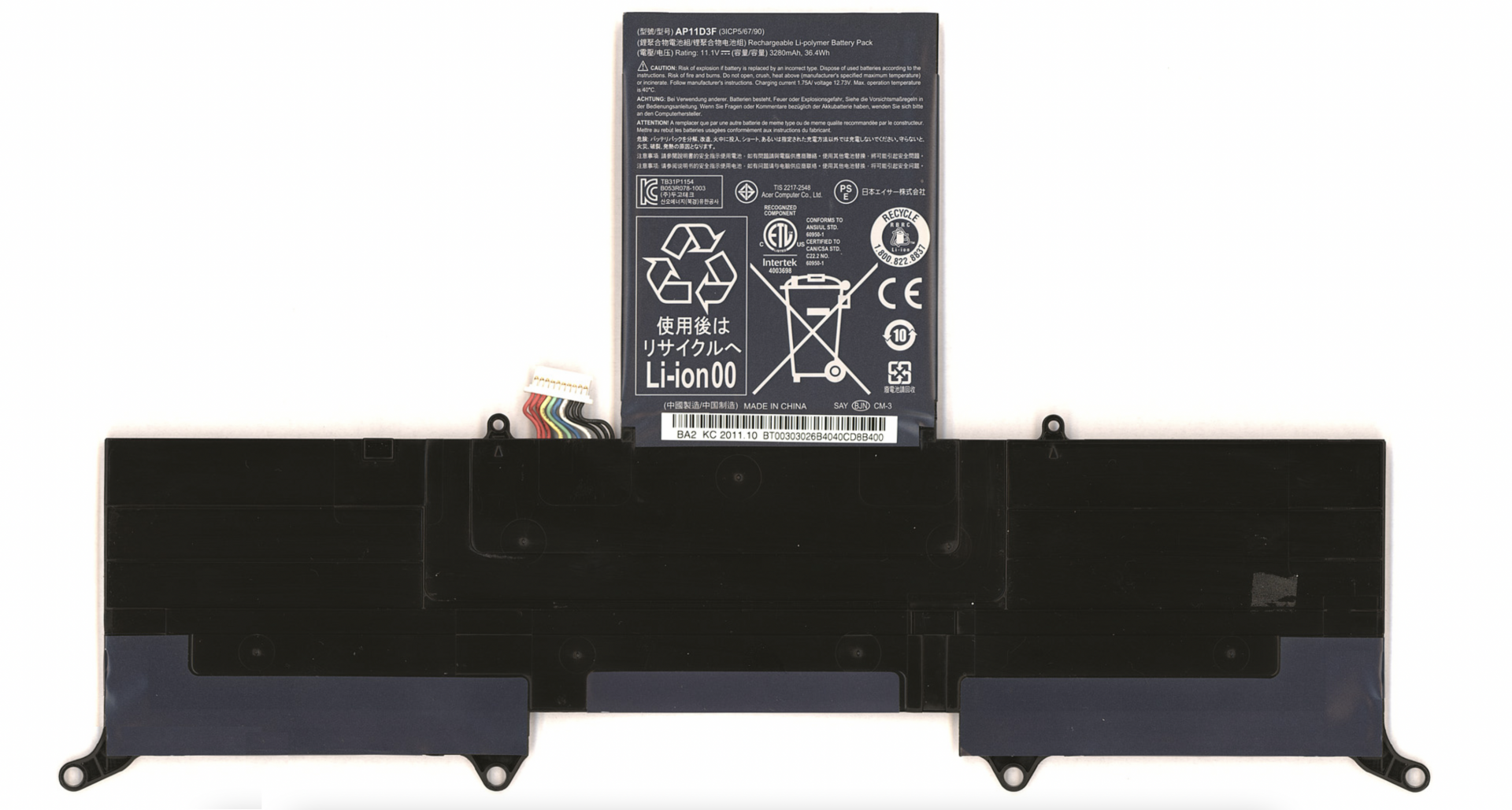 Аккумулятор Acer Aspire S3-951 11.1V, 3280mAh, Original