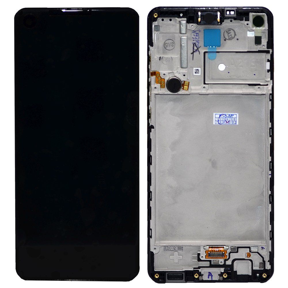 Дисплей Samsung SM-A217F/Galaxy A21s + тачскрин в рамке черный Oриг 100%