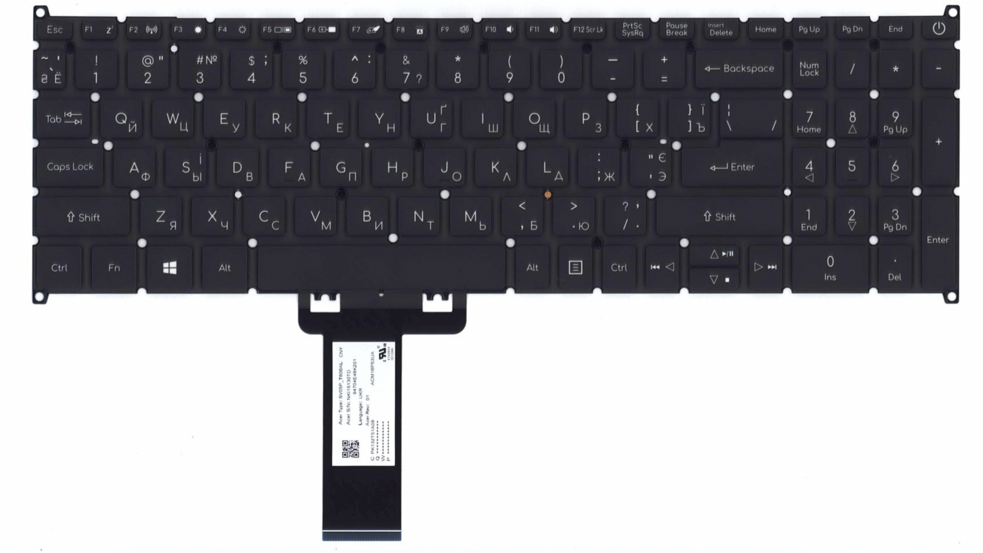 Клавиатура Acer Spin 5 SP515-51 с подсветкой, OEM