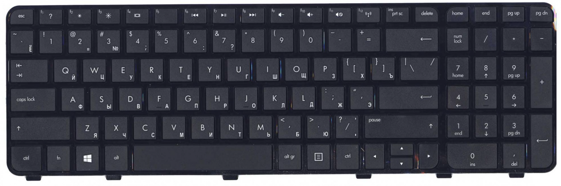 Клавиатура HP Envy dv6-7252sr с рамкой, OEM