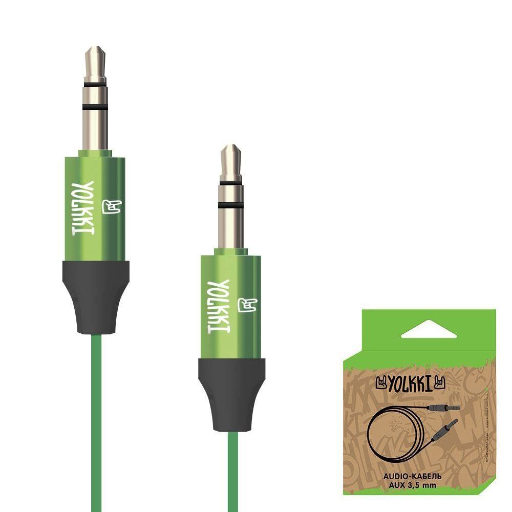 Кабель AUX YOLKKI Piano box зеленый (1м)
