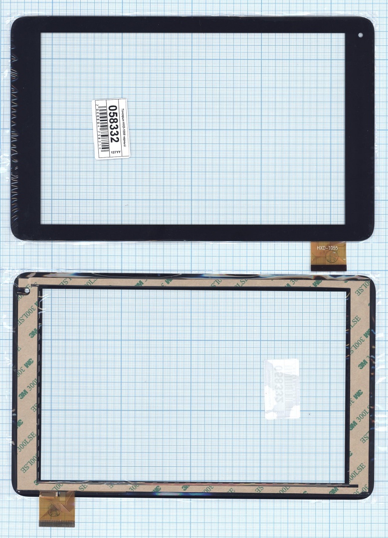 Сенсорное стекло (тачскрин) HXD-1055 черное