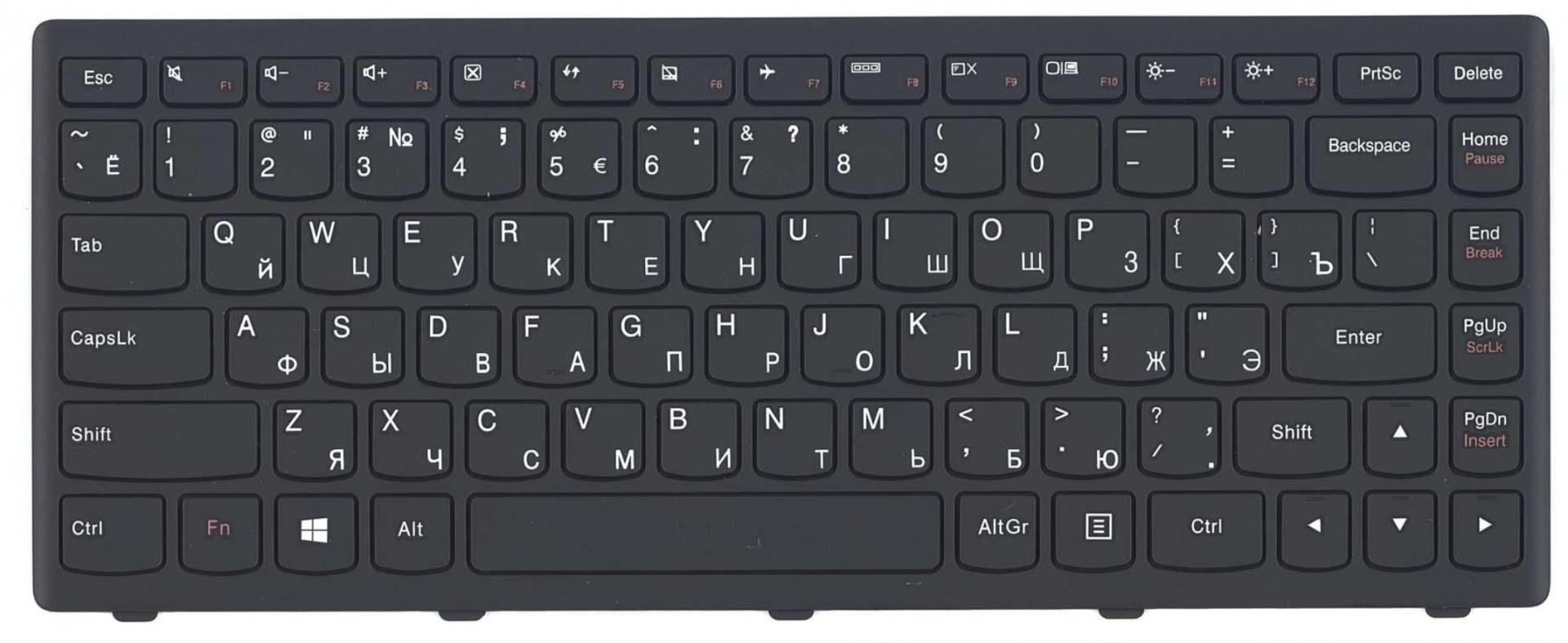 Клавиатура Lenovo IdeaPad Flex 14 с рамкой, OEM