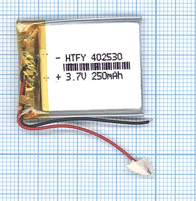 Аккумулятор Li-Pol (батарея) 4*25*30мм 2pin 3.7V/250mAh