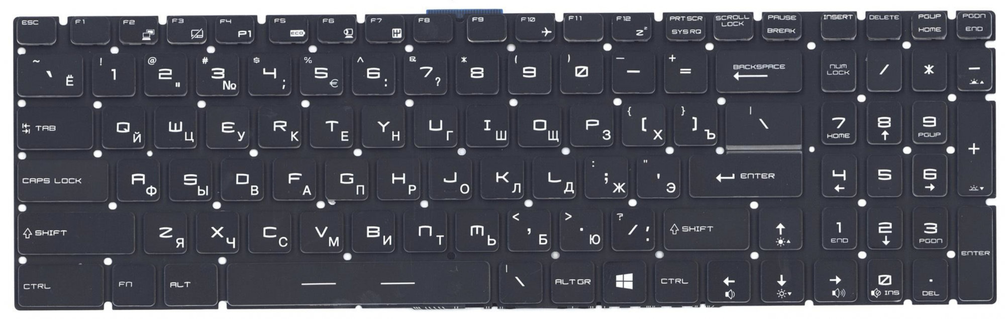 Клавиатура MSI GV72 с белой подсветкой, OEM