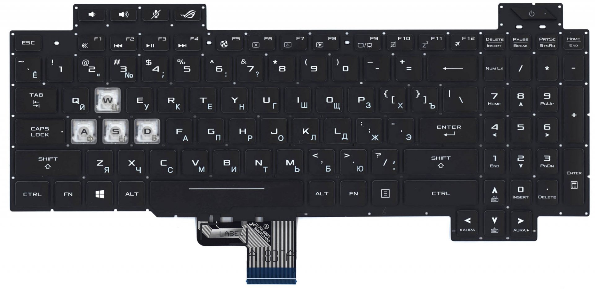 Клавиатура ASUS ROG GL704GM-EV060 с подсветкой, OEM