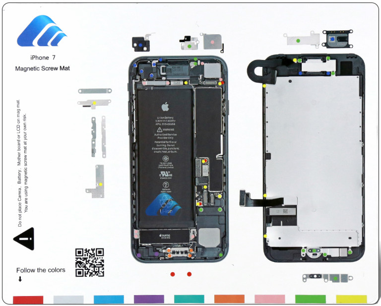 Профессиональный магнитный коврик для разборки iPhone 7