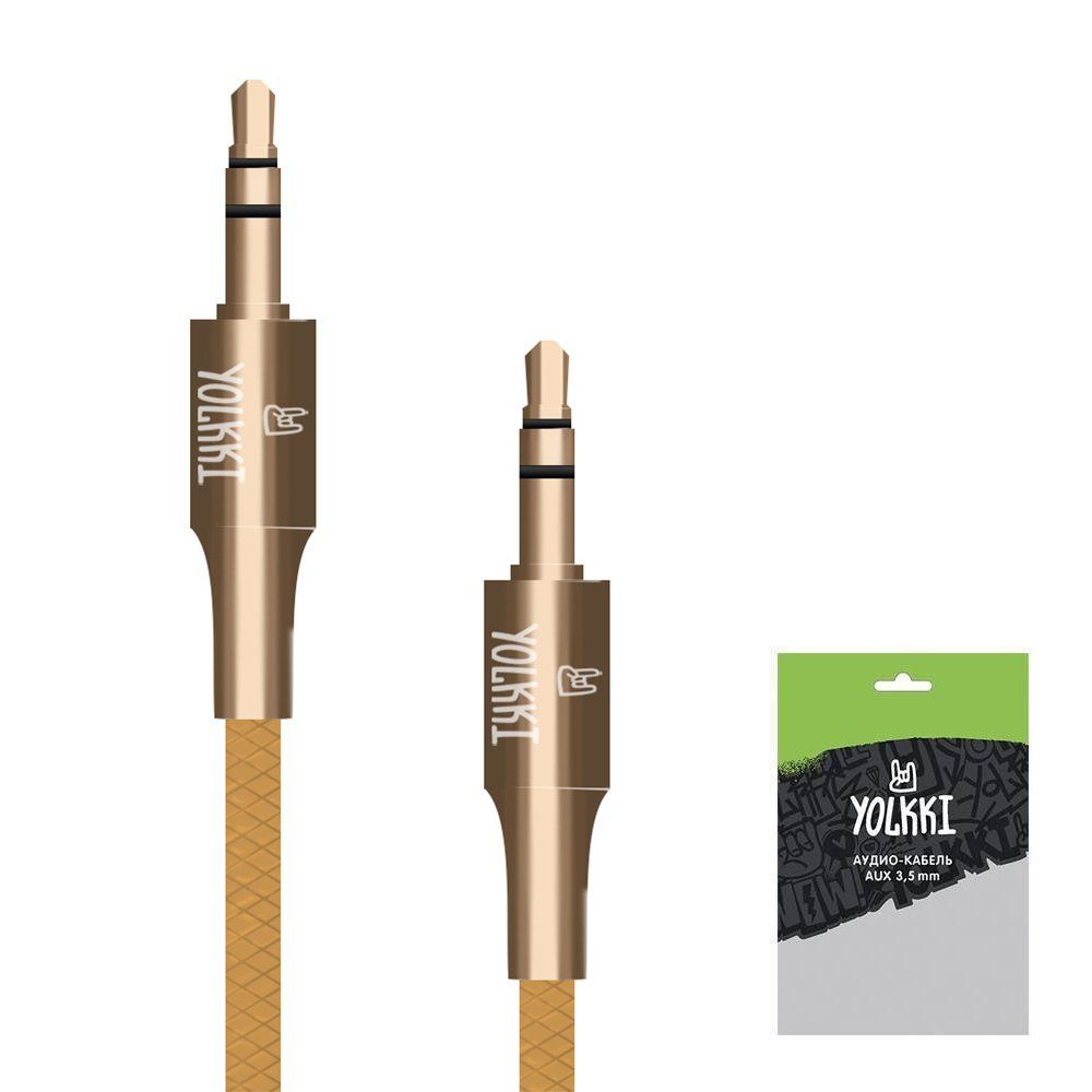 Кабель AUX YOLKKI Flute pack золото (1м)