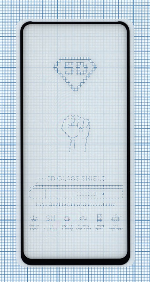 Защитное стекло "Полное покрытие" для Xiaomi Redmi Note 9 Pro черное