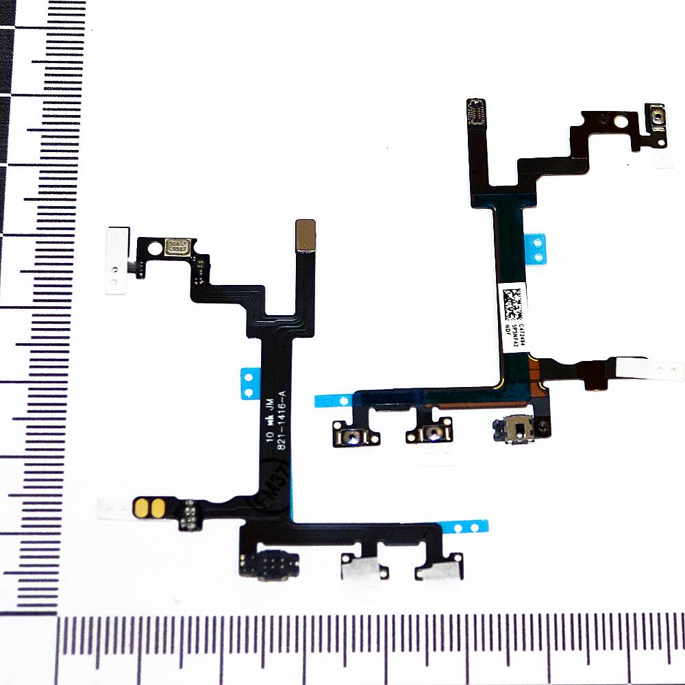 Шлейф iPhone 5 + кнопка включения + боковые кнопки + микрофон orig Factory