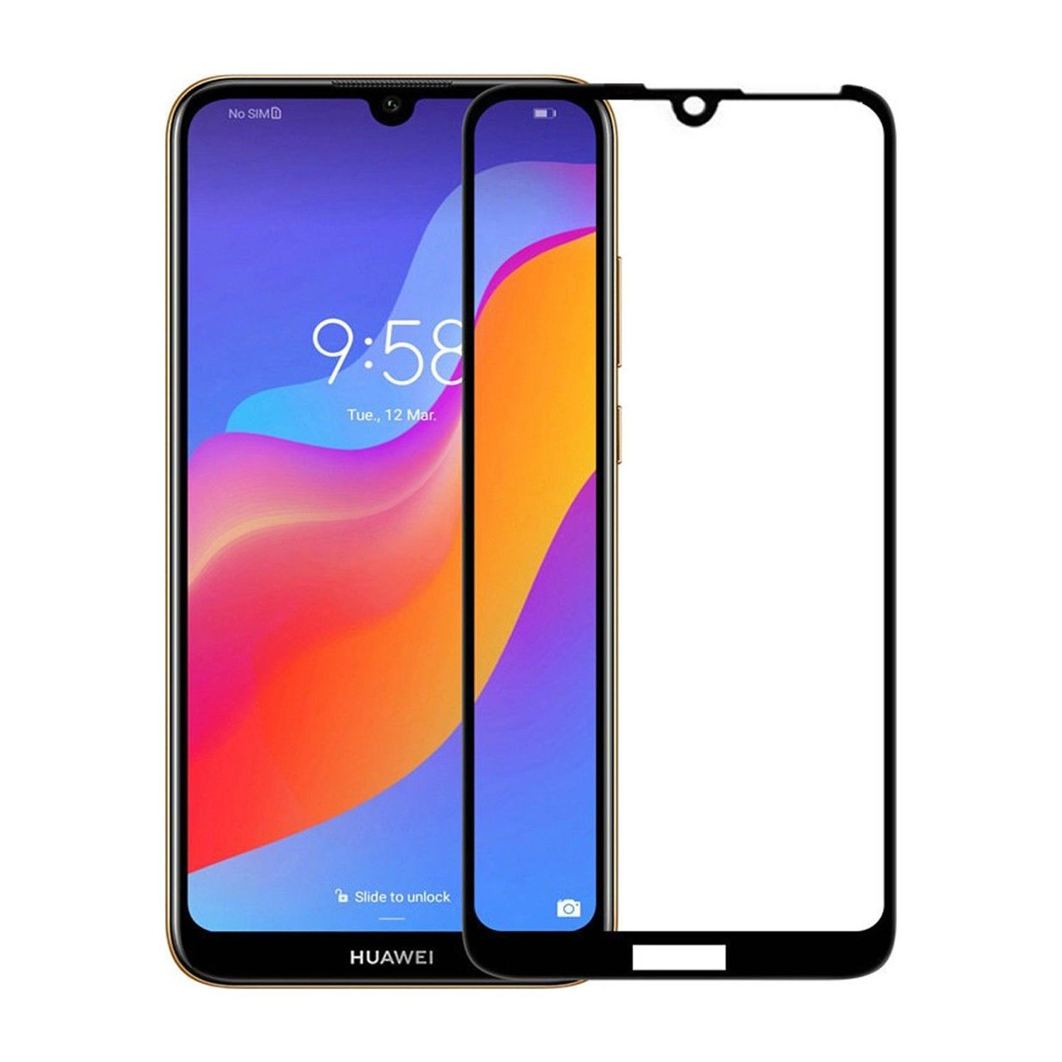 Защитное стекло 5D во весь экран Huawei Y5 2019