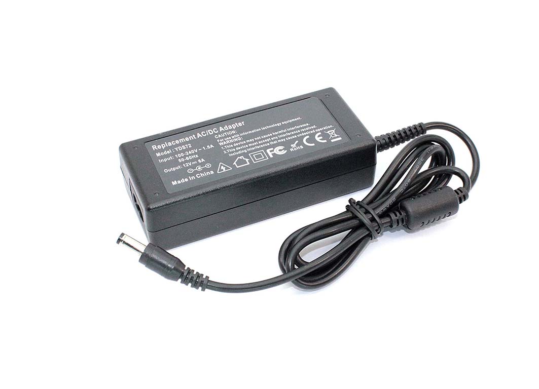 Блок питания для монитора и телевизора LCD 12V 6A 5.5 x 2.1mm OEM