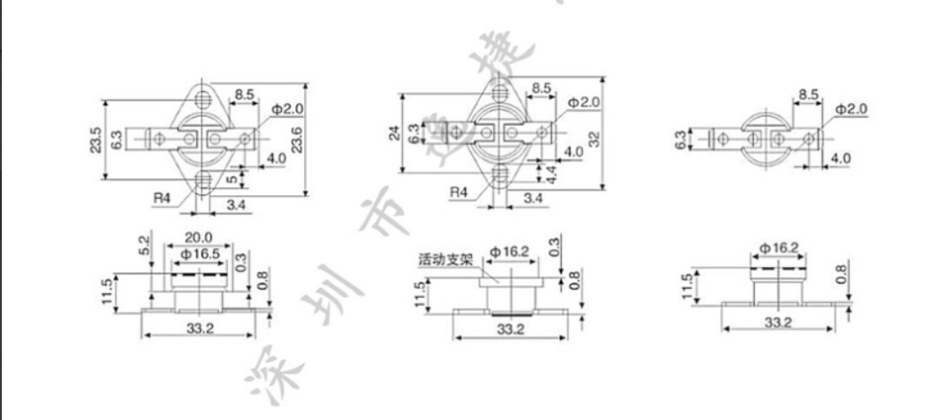 Термостат биметаллический KSD301 10А/60 С нормально замкнутый